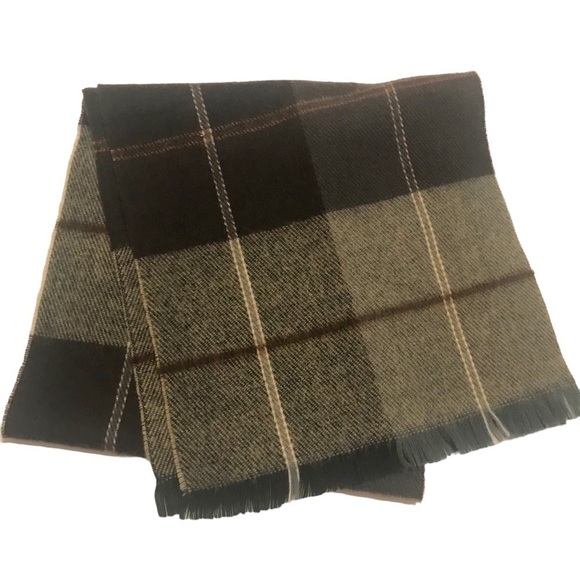 Cashmere Scarf Vintage Made in Australia Plaid Multi Colors Men's